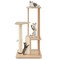 Costway Wooden Cat Tree with Sisal Scratch Board & Post Padded Perch Hanging Toys Modern